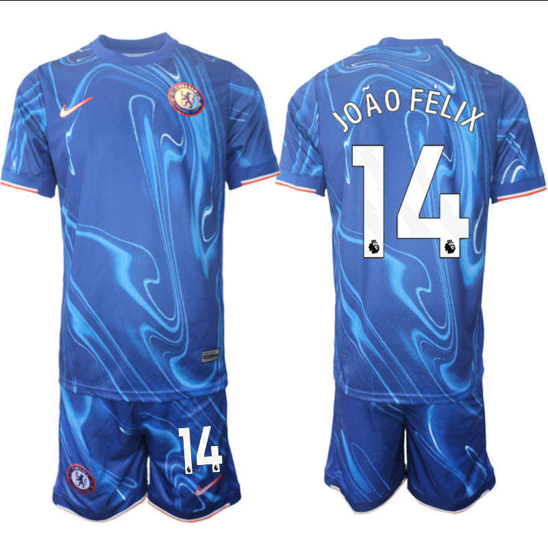 Men 2024-2025 Club Chelsea home Blue 14 Soccer Jersey